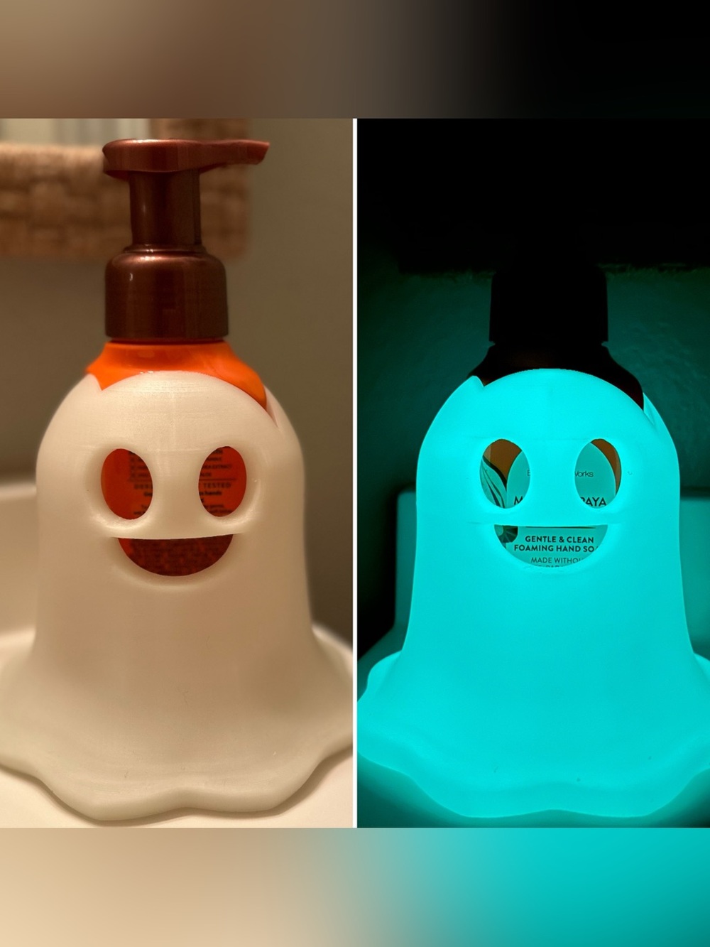 Glow in the Dark Ghost Foaming Soap Holder for Bath and Body Works - BLUE